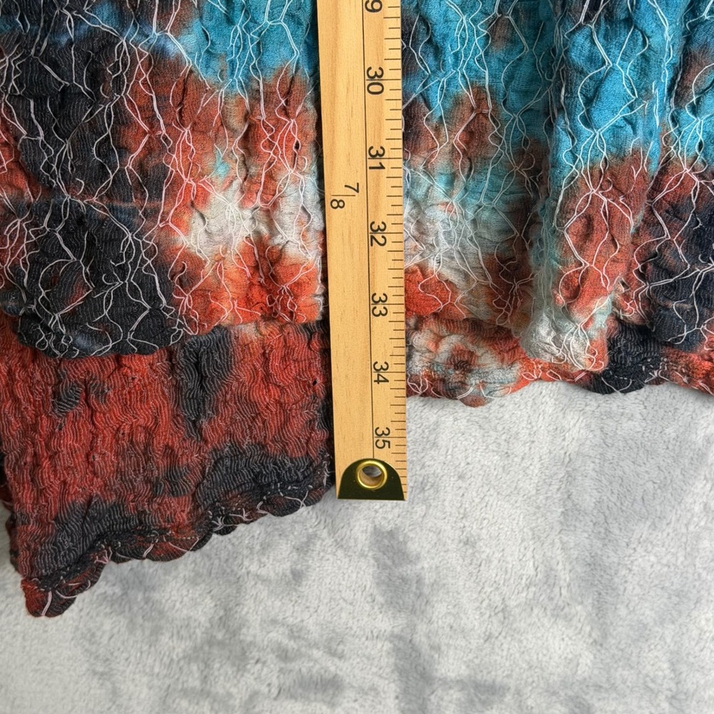 Art of Cloth Tunic Dress Womens Plus Size 1X Blue Multi Tie Dye Lagenlook Boho - Picture 7 of 8